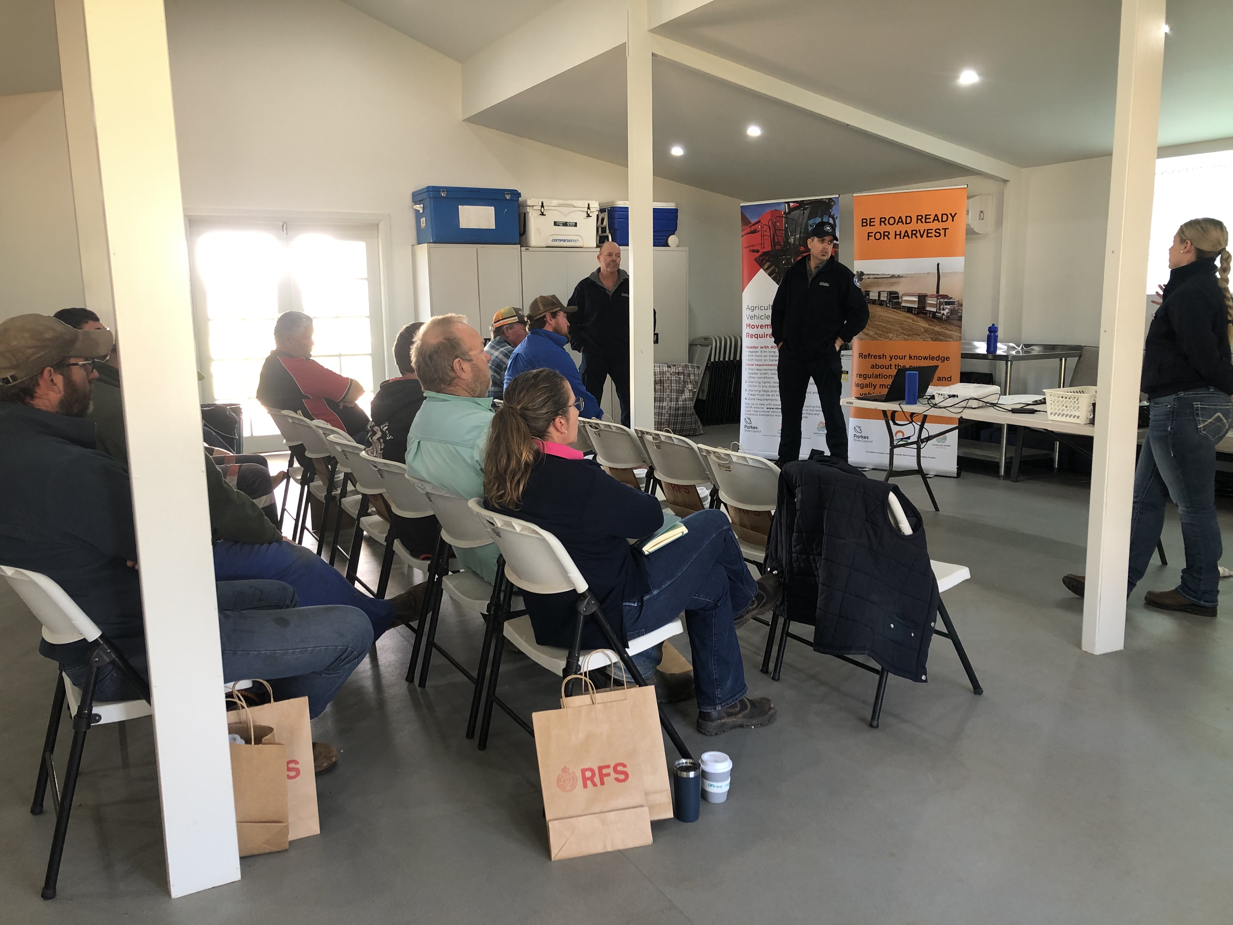 Attendees at the Be Road Ready for Harvest satellite event in Wirrinya on Thursday 29 August.